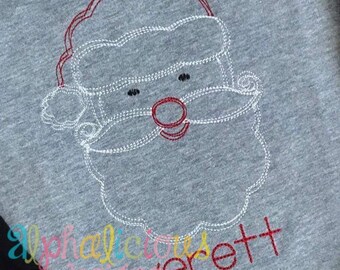 Santa Scribble - Embroidery Design - Instant Download - Quick Stitch Design
