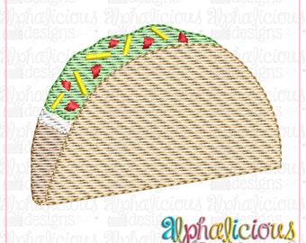Taco - MINI sketch embroidery design