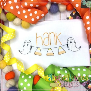 Ghost Bunting - Candy Corn - Sketch - Embroidery Design - Quick Stitch - Instant Download