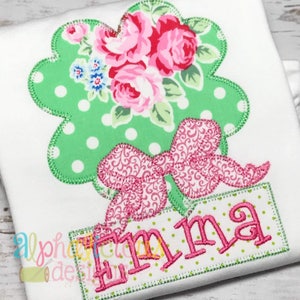 Shamrock with Bow Applique- Blanket