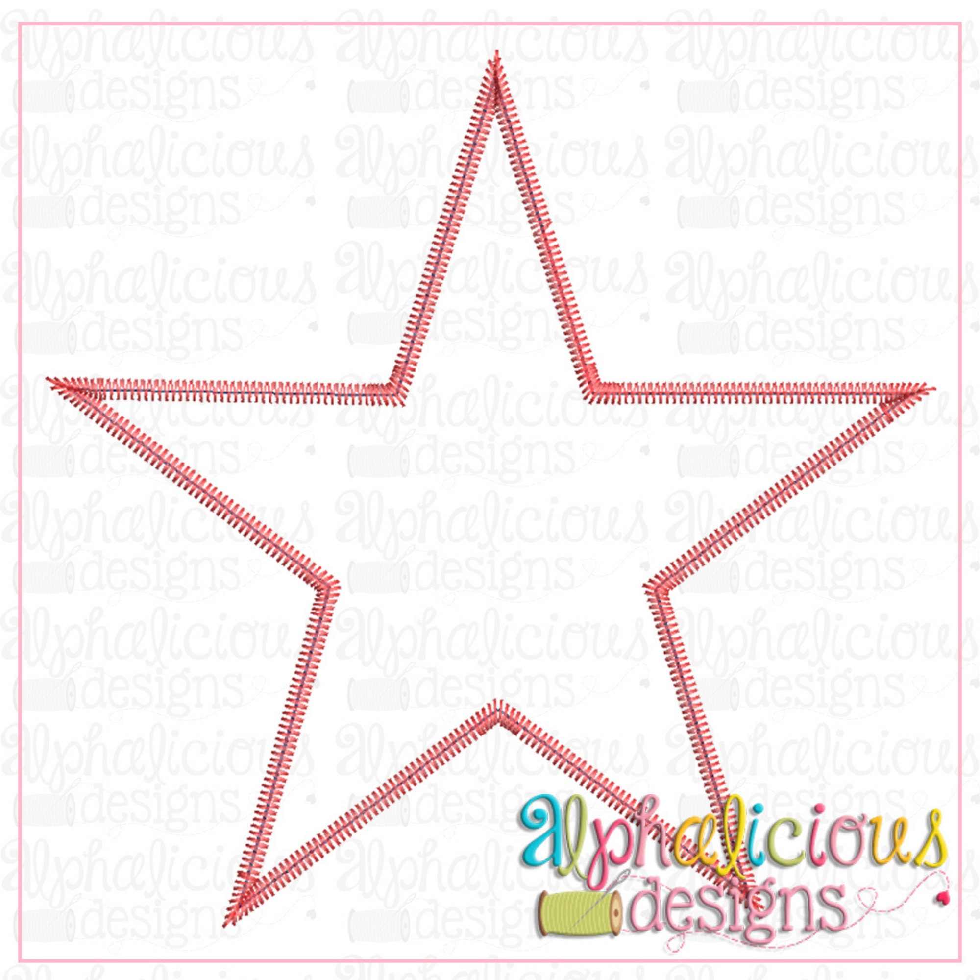 Star Zigzag Applique Design Instant Download Quick - Etsy