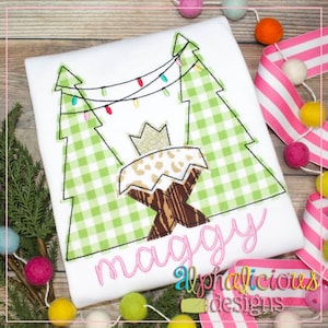 Manger in the Woods Applique Design - Triple Bean - Embroidery Design - Manger - Christmas Embroidery Design