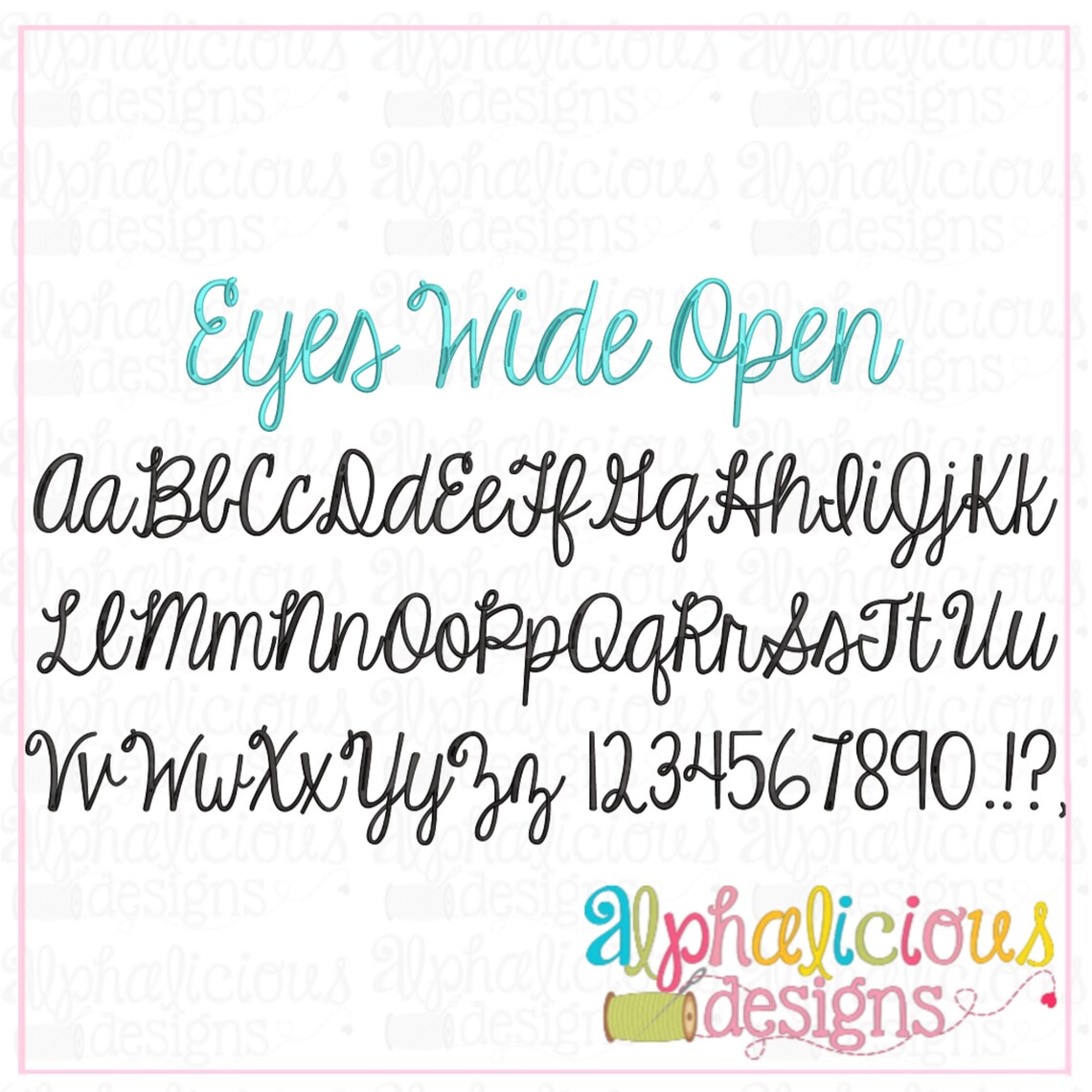 Eyes Wide Open Embroidery Font Digitized Embroidery Font Etsy
