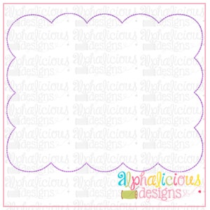 Scallop Box - Triple Bean - Applique Design - Instant Download -  5 Sizes - 10 Different File Formats