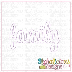 Family - Triple Bean - Applique Design - Instant Download - 5 Sizes - 9 Different File Formats