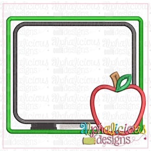 Back to School Blackboard - Satin - Applique Design - Instant Download - Quick Stitch