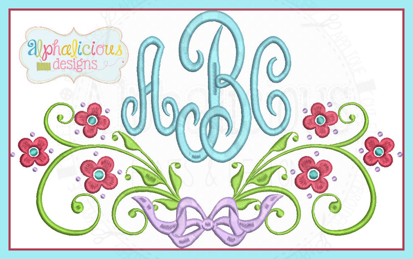 Cherry Blossom Laurel Monogram Frame Embroidery Design (digital ...