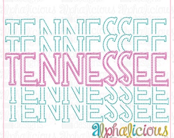 Tennessee Stacked - Scribble - Embroidery Design - Instant Download - 6 Sizes - 9 Different File Formats