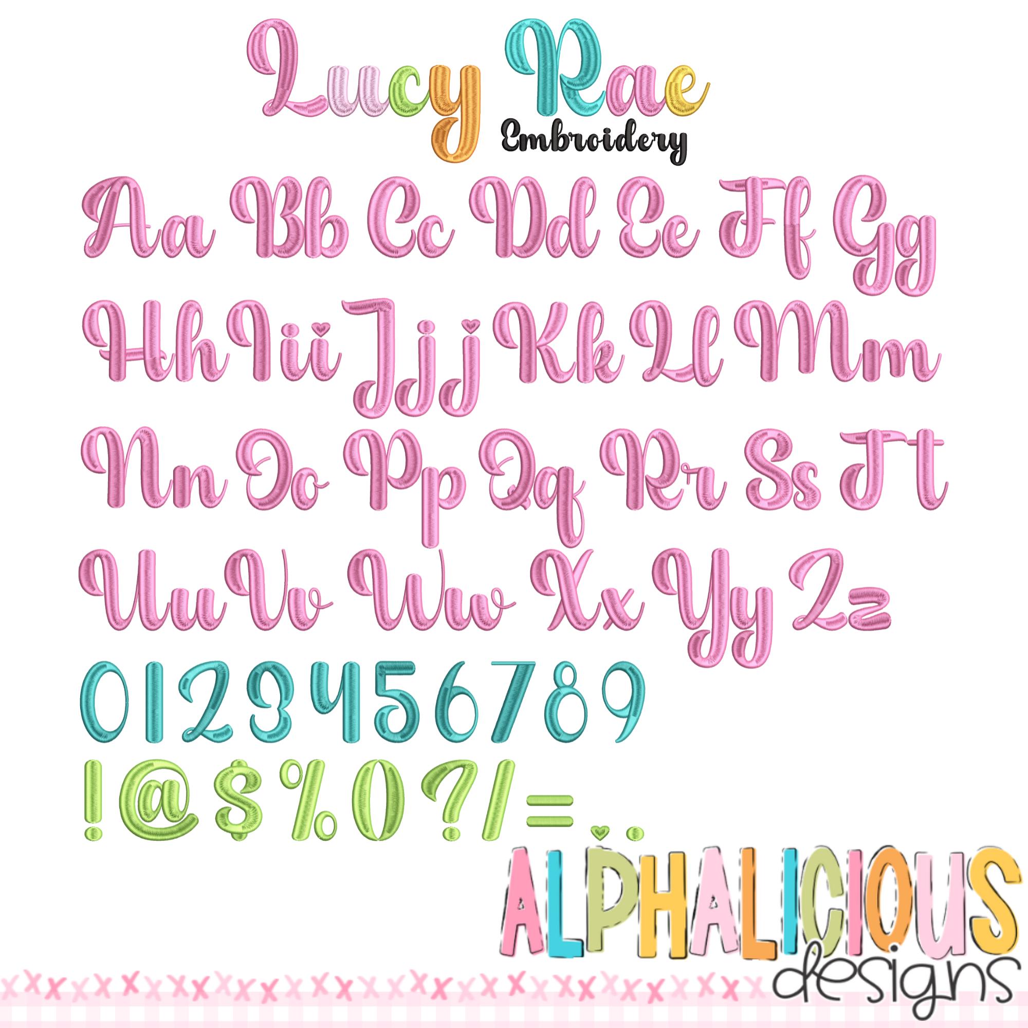 Cursive Embroidery Font Design: Satin Stitch Monogram (3-7 Inch ...