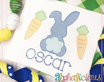 Lapin aux carottes-croquis - motif de broderie - motif de Pâques - téléchargement immédiat - 5 tailles - 9 formats différents !