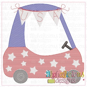 Patriotic Coupe - Sketch - Embroidery Design - Instant Download - Quick Stitch