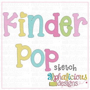 Kinder Pop Sketch Embroidery Font (Digital Download)
