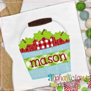 Strawberry Bucket Applique Design: Quick Stitch (Instant Download)