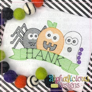 Spooky Crew - Sketch - Embroidery  Design - Quick Stitch - Instant Download