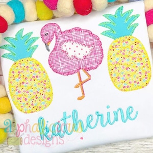 Pineapple and Flamingo Three In A Row- Blanket