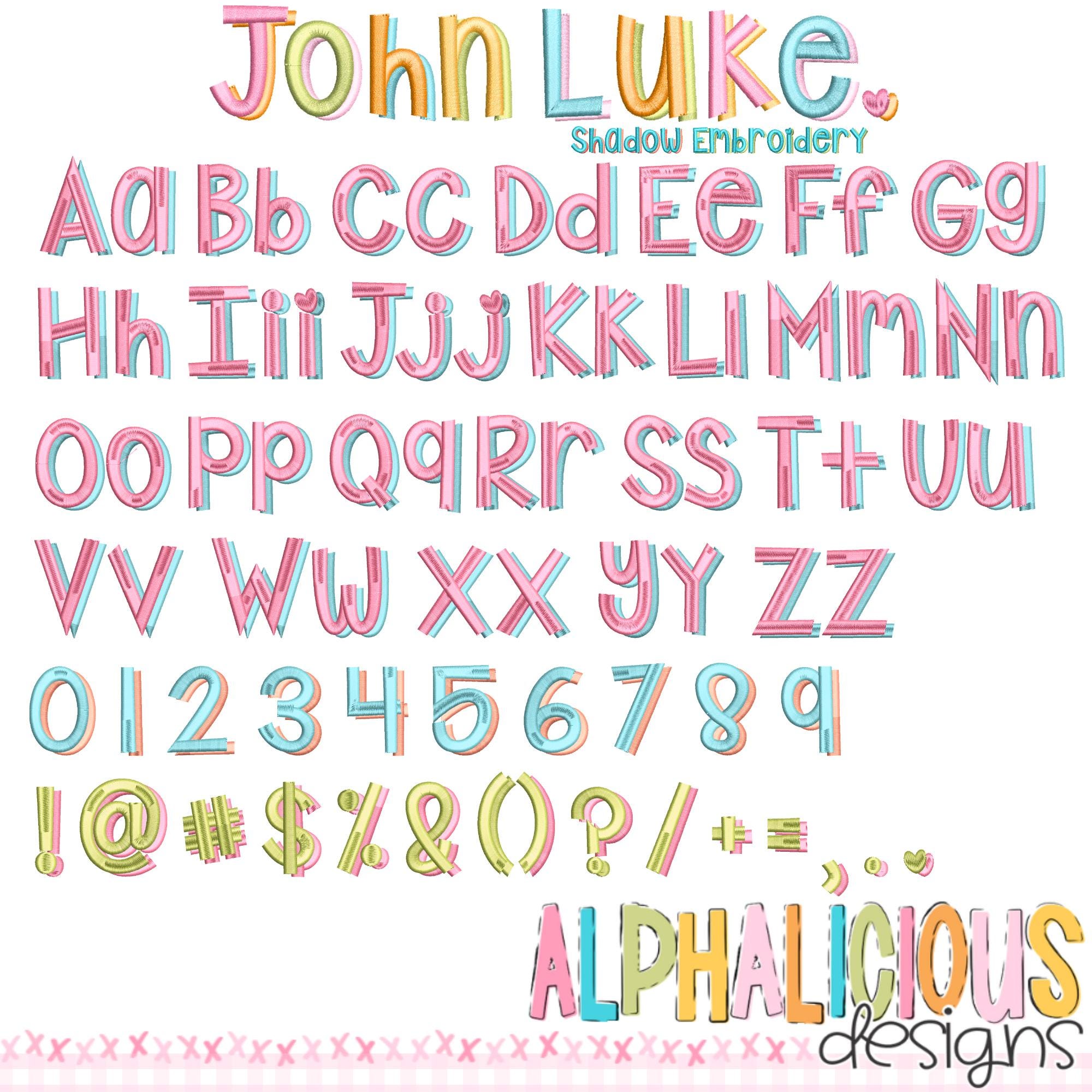 Shadow Font Embroidery Design: Satin Stitch Monogram (0.75-2.5 Inch ...
