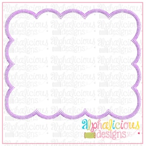 Scallop Box - ZigZag - Applique Design - Instant Download -  5 Sizes - 10 Different File Formats
