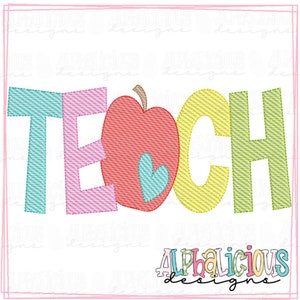 Teach - Sketch - Embroidery Design - Instant Download - Quick Stitch