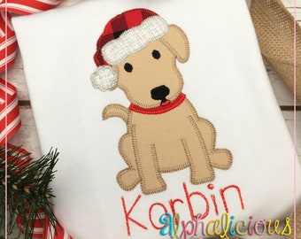 Applique Design Quick Stitch Design Santa Pup Instant Download Blanket
