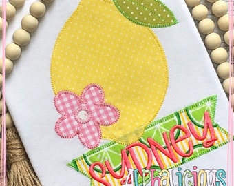 Lemon with Flower - Single - Blanket - Applique Design - Instant Download - Quick Stitch