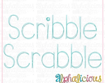 Scribble Scrabble  Embroidery Font - Alphabet Set A - Z - Machine Embroidery Design 5 Sizes!!  Alphabet embroidery letters 1" thru 3"