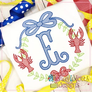 Preppy Girl with Crawfish-Sketch Embroidery