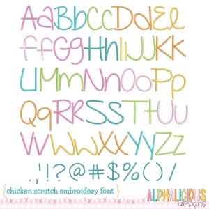 Chicken Scratch Embroidery Font - Etsy