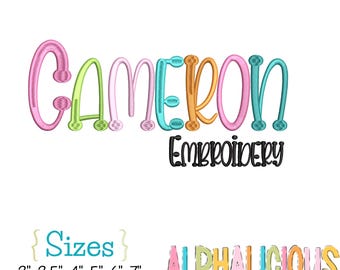 Bubble Dot Embroidery Font: Satin Stitch, Large Sizes (Digital Download)
