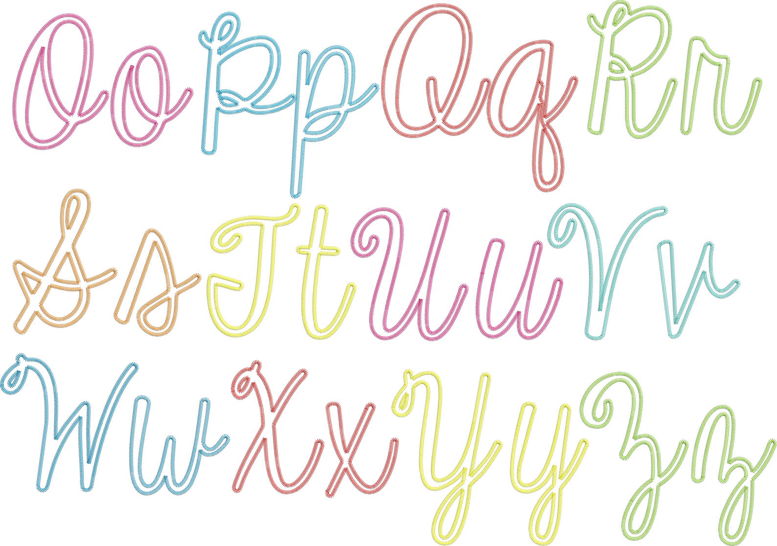 Digitized Applique Fontapplique Font Cursive Applique Font Etsy