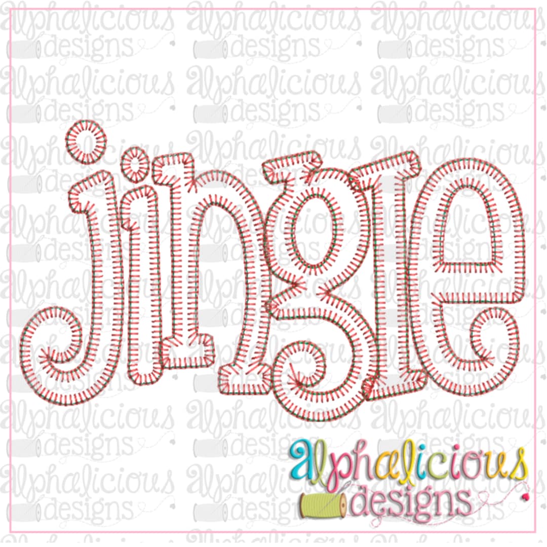 JINGLE Applique Word Blanket Applique Design Instant Etsy