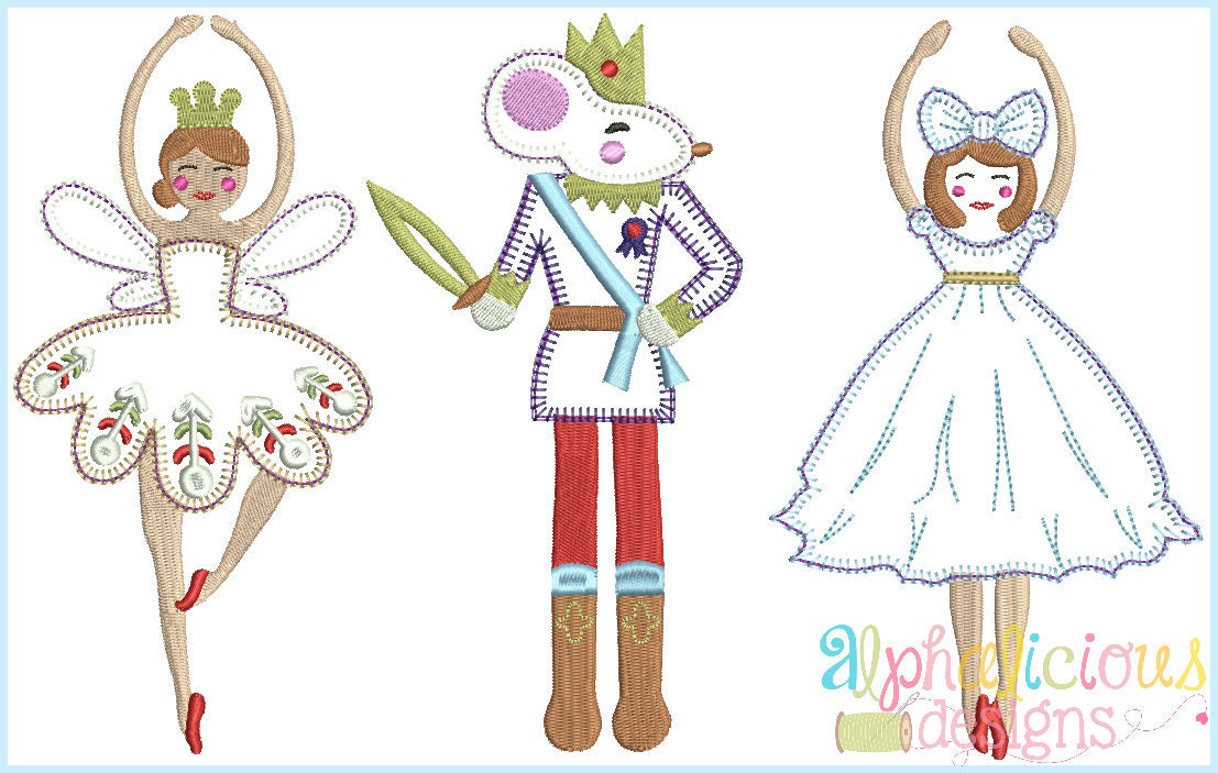 Nutcracker Christmas Applique Design Set Etsy