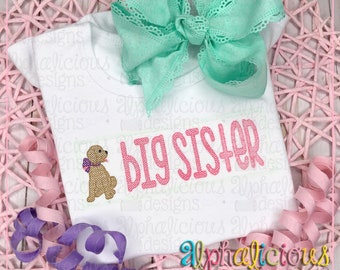 Big Sister with Pup Faux Smock - Instant Download - 5 Sizes - 9 Different File Formats