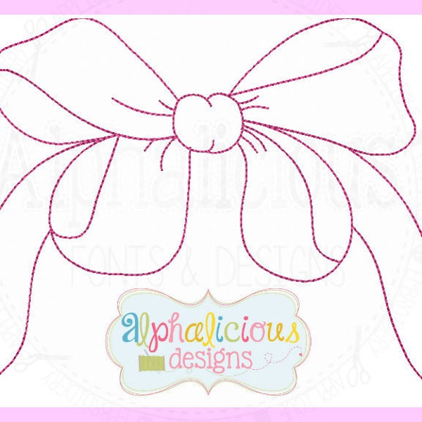 Vintage Bow topper Design-ALL SIZES- Digitized Embroidery Design