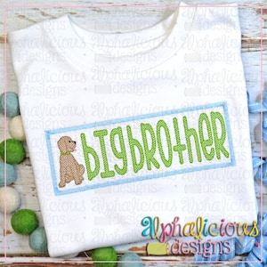Big Brother with Pup Faux Smock - Instant Download - 5 Sizes - 9 Different File Formats