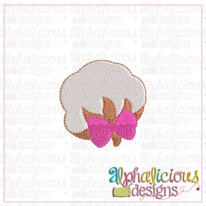 Cotton Boll with Bow - MINI Fill embroidery design