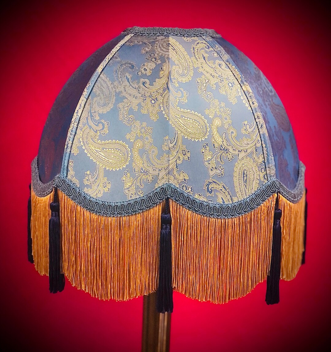 Aqua Blue Paisley Lamp Shades Table Lamps Standard Lampshades Etsy