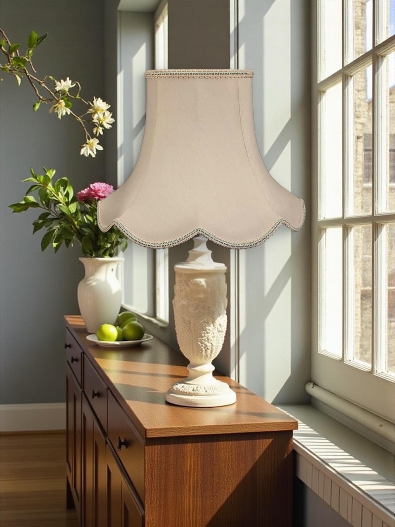 Cream Fabric Lampshade: Handmade for Standard, Table, Wall, Ceiling ...