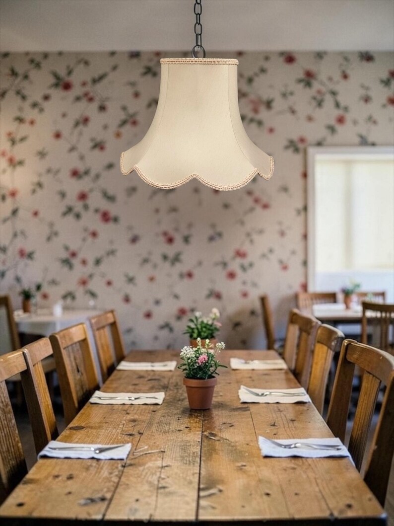 Cream Fabric Lampshade: Handmade for Table, Floor, Wall, Pendant Lights ...