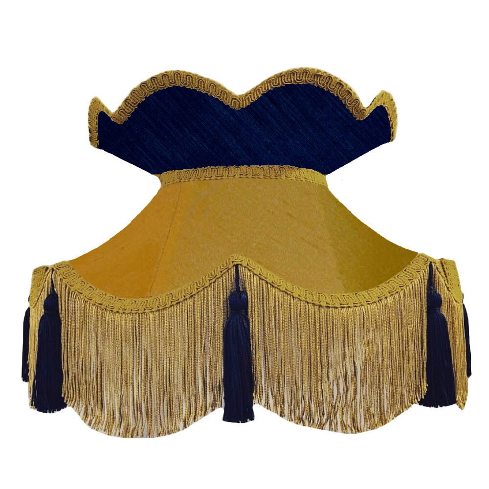 navy and gold floor lamp