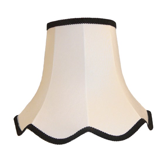 white lamp shade with black trim
