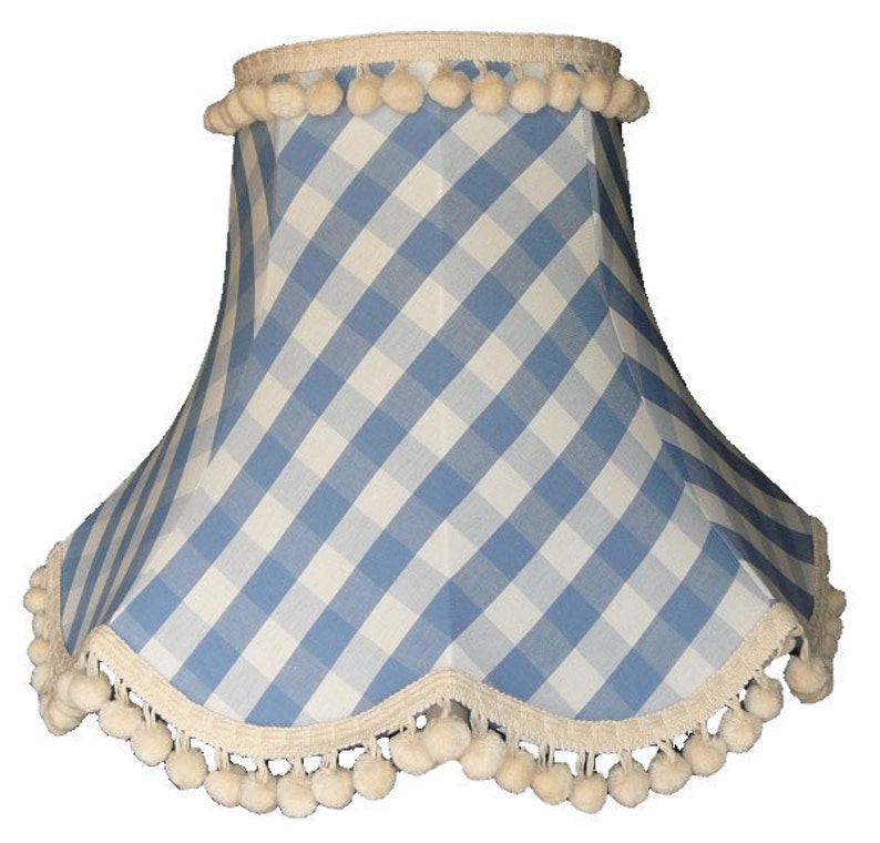 Blue Gingham Check Floor Lamp Shades Wall Light Shades Bedside Etsy UK