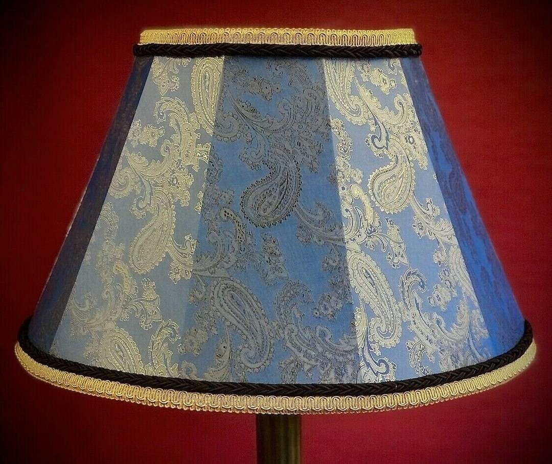 Aqua Blue Paisley Lampshades Wall Lights Table Lamps Standard Etsy