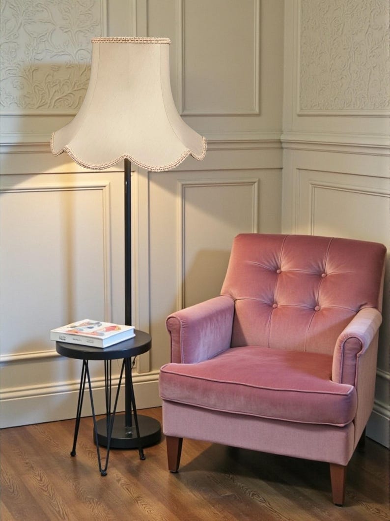 Cream Fabric Lampshade: Handmade for Table, Floor, Wall, Pendant Lights ...