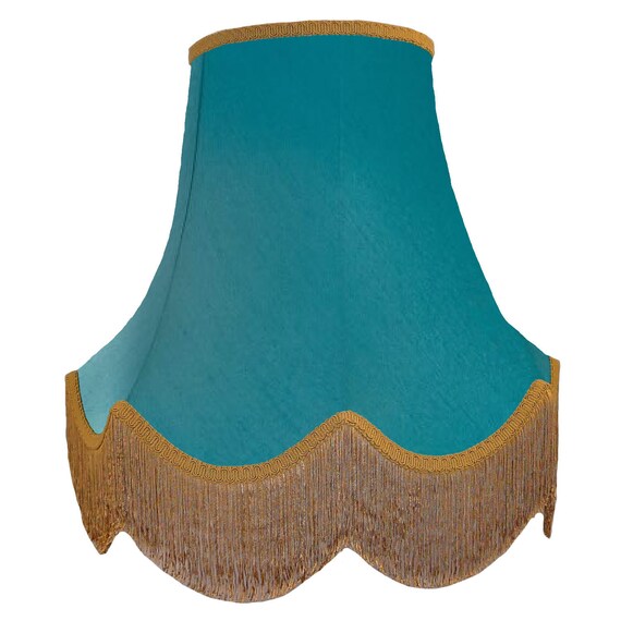 Azure Blue Scallop Bell Lampshade Ideal For Bedside Bell Lampshade Ideal For Bedside, Scallop Bell Lamp Shade Uk