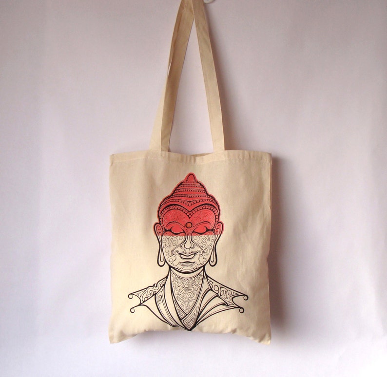 Canvas tote bag Buddha tote bag Buddha Buddha yoga bag Screen printing tote bag Yoga accesories Tote bag Shopping bag Yoga bag