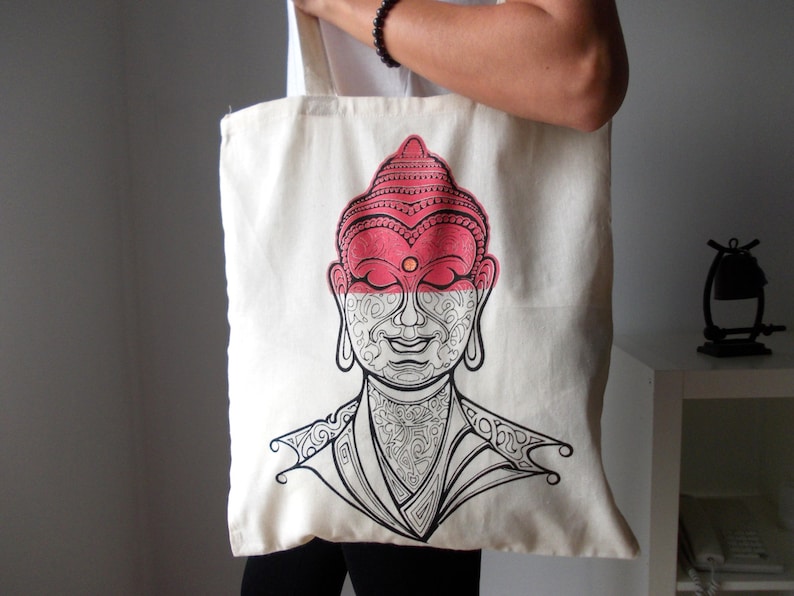 Canvas tote bag Buddha tote bag Buddha Buddha yoga bag Screen printing tote bag Yoga accesories Tote bag Shopping bag Yoga bag