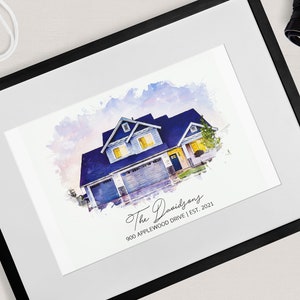Watercolour Painting from Photo Custom First Home Gift Home Art House Painting Custom House Illustration Watercolor Home Painting image 1