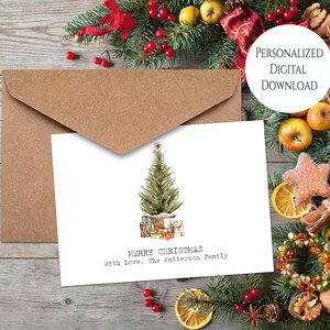 Carte de Noël personnalisée Téléchargement numérique - Carte de Noël imprimable - Carte de Noël vintage - Carte de Noël personnalisée - Téléchargement numérique
