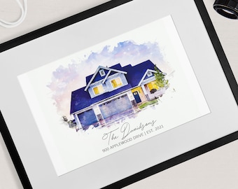 Watercolour Painting from Photo - Custom First Home Gift - Home Art - House Painting - Custom House Illustration - Watercolor Home Painting