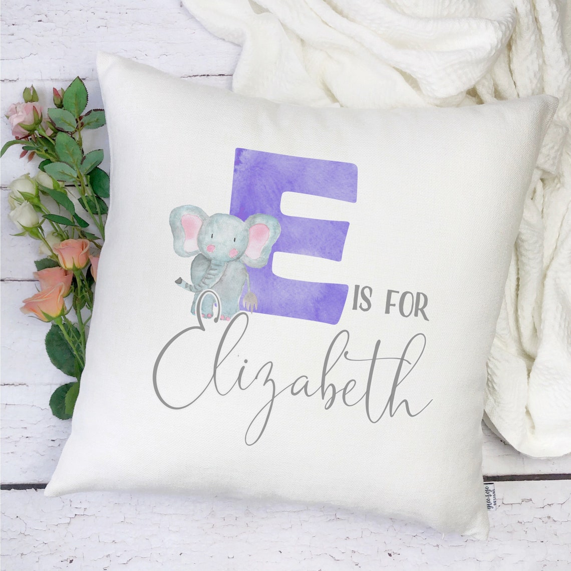 Baby Name Pillow Cover Personalized Alphabet Pillow B is Etsy